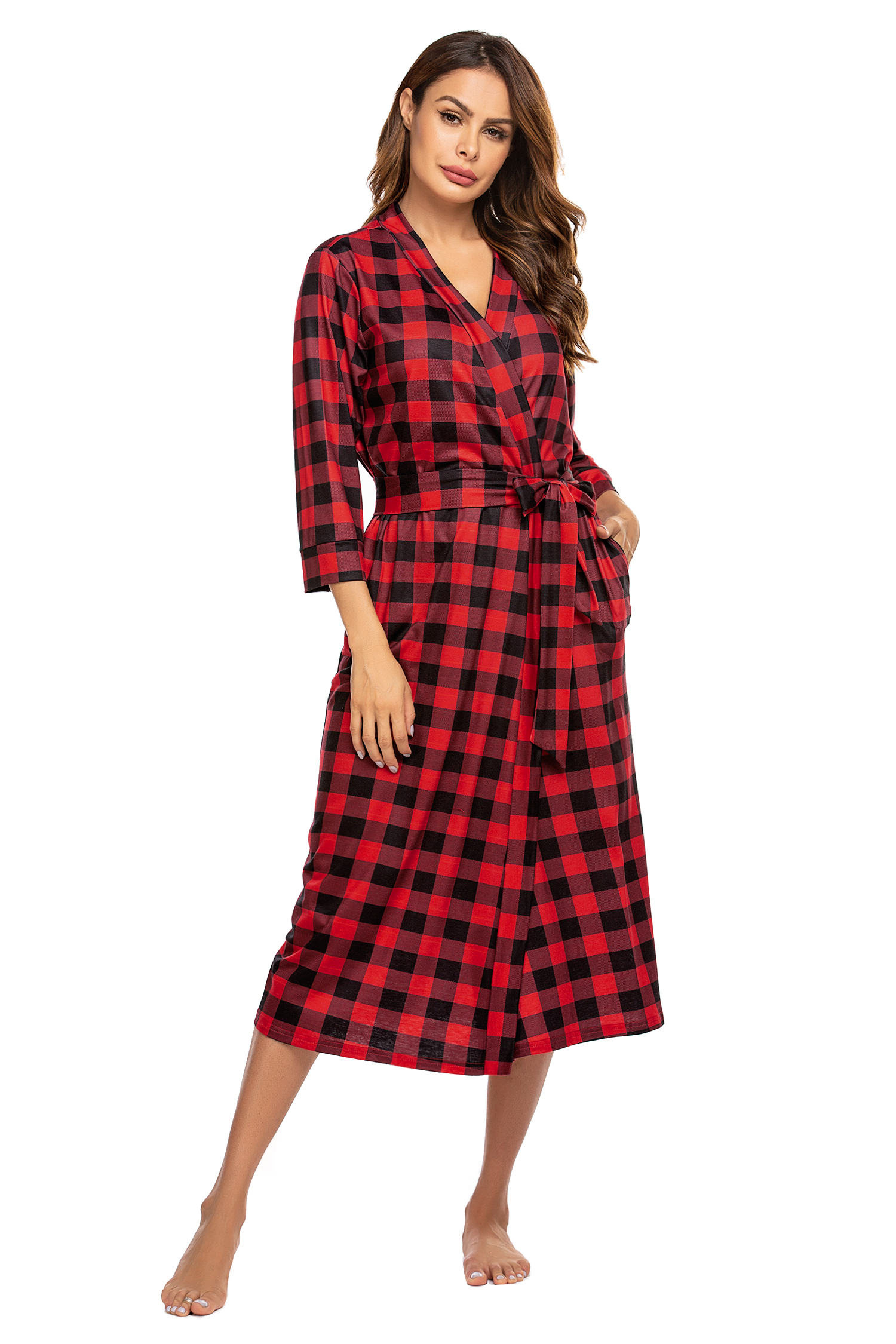 MAXMODA Women Kimono Robes Cotton Lightweight Long Robe Knit Bathrobe